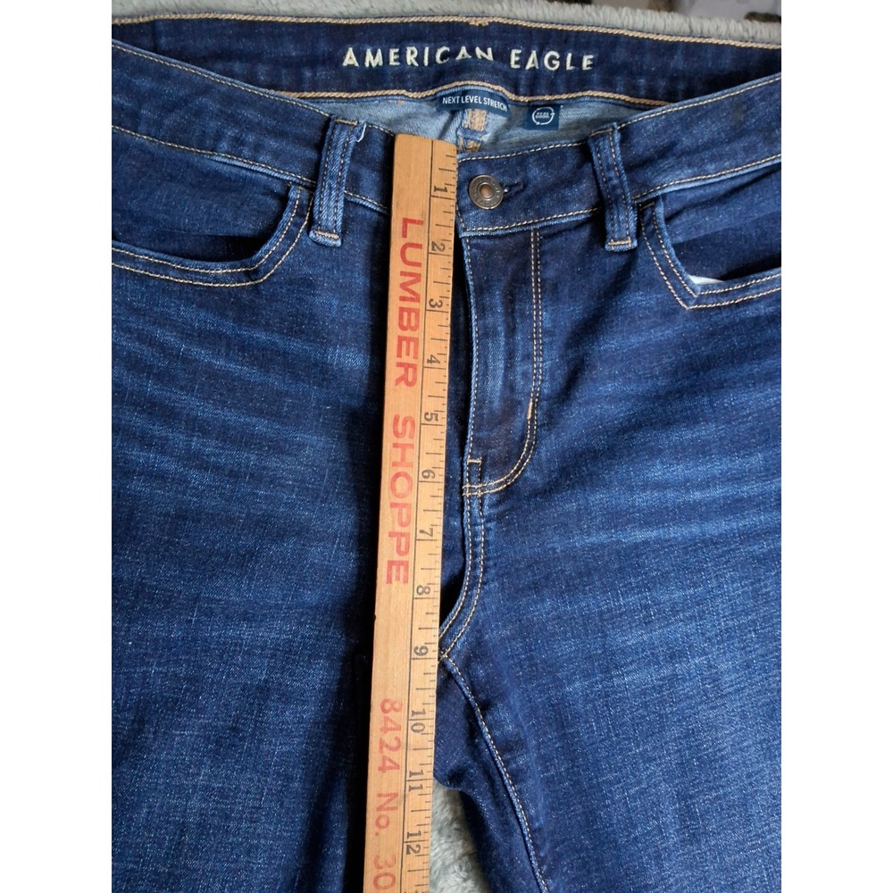 American Eagle Next Level Stretch Jegging Dark Wash Skinny Jeans Womens 10 Long - Picture 4 of 11